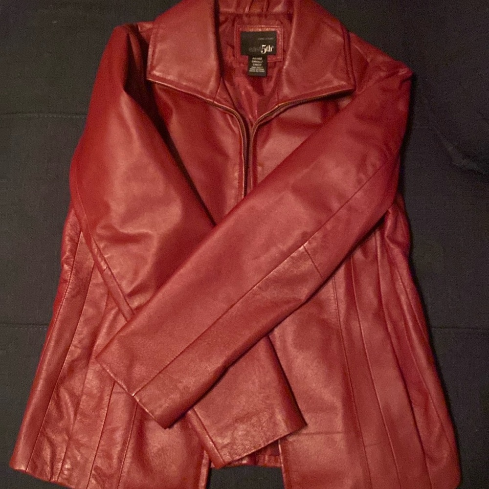 Vintage red leather jacket!